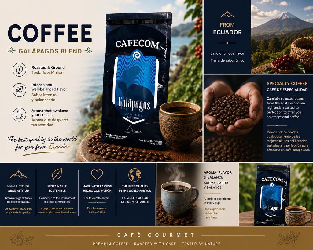 Galapagos Blend Gourmet Coffee/ Premium Ecuaodrian Coffee 340g (12oz)